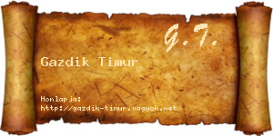 Gazdik Timur névjegykártya